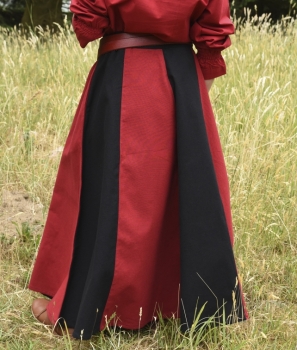 Preview: Kinder Mittelalter-Rock - Lucia - weit ausgestellt  -  schwarz/rot