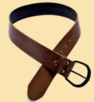 Gürtel mit runder Eisenschnalle - 5 cm - braun