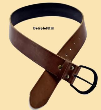 Gürtel mit runder Eisenschnalle - 5 cm - schwarz