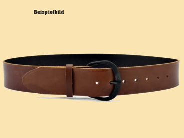 Preview: Gürtel mit runder Eisenschnalle - 5 cm - schwarz