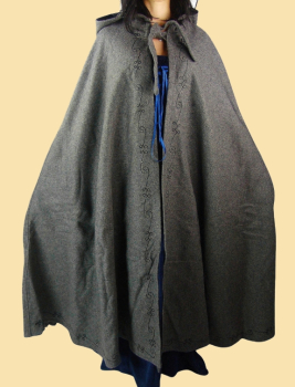 Kinderumhang mit Stickerei Wolle "Hedda" Grau