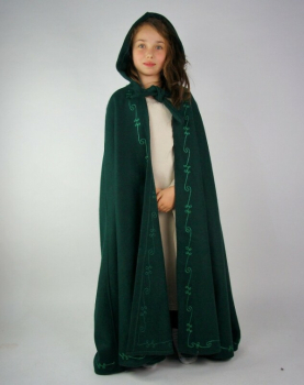 Kinderumhang mit Stickerei Wolle "Hedda" Grün