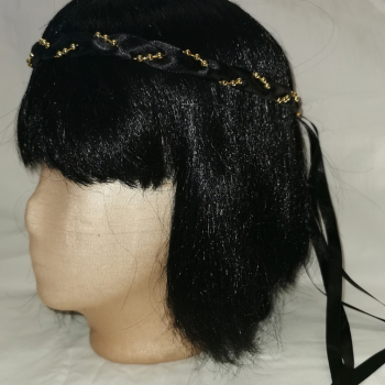 Jungfernband schwarz mit Gold