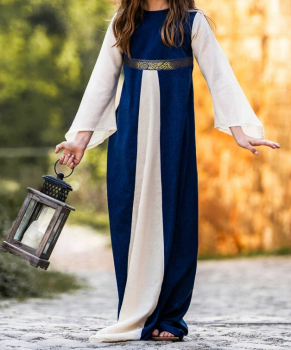 Kinderkleid Piccola Donna  -  blau/natur