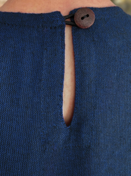 Preview: Kinderkleid Piccola Donna  -  blau/natur