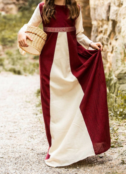 Kinderkleid Piccola Donna  -  rot/natur