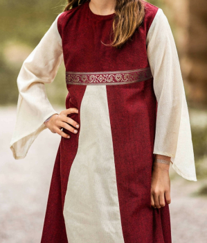 Preview: Kinderkleid Piccola Donna  -  rot/natur