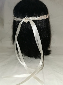 Preview: Jungfernband elfenbein mit Silber