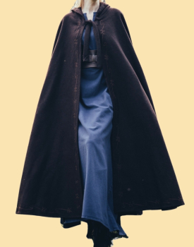 Kinderumhang mit Stickerei Wolle "Hedda"  -  braun