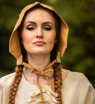 Preview: Mittelalter-Bundhaube "Claire" -  honigbraun