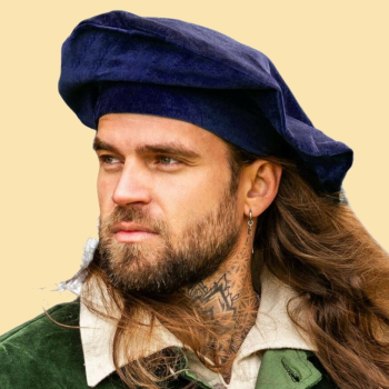 Samt-Barett "Kurt"  -  blau