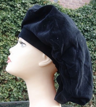 Preview: Barett mit breiter Krempe "Jonas"  - schwarz