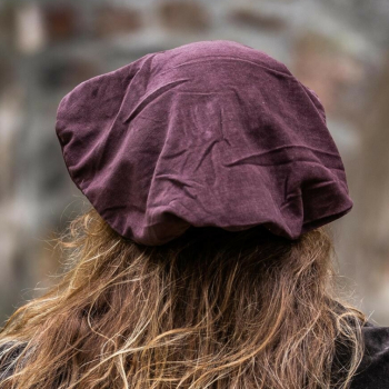 Preview: Samt-Barett "Kurt"  -  braun