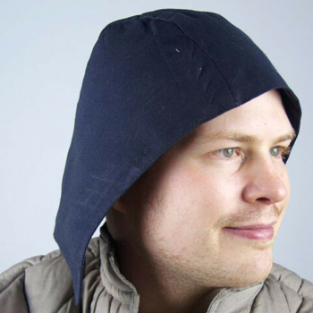 Preview: Haube in Leinenoptik "Roger"  - schwarz