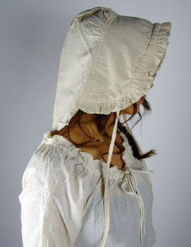 Preview: Bundhaube mit Rüsche "Silke"  - natur