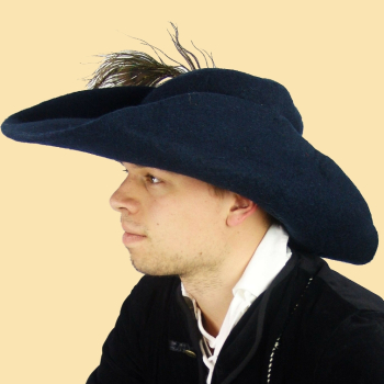 Preview: Wollfilzhut mit Feder "Pieter"   -  schwarz