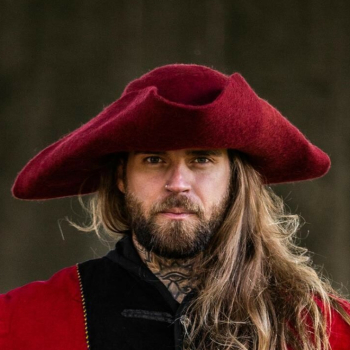 Wollfilzhut Dreispitz "Hugo"  - rot