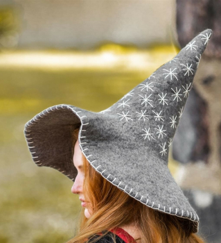 Preview: Hexenhut "Star"  -  grau