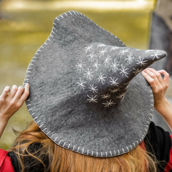 Preview: Hexenhut "Star"  -  grau