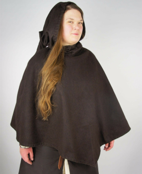 Wikinger-Gugel "Egill" mit Stickerei - braun