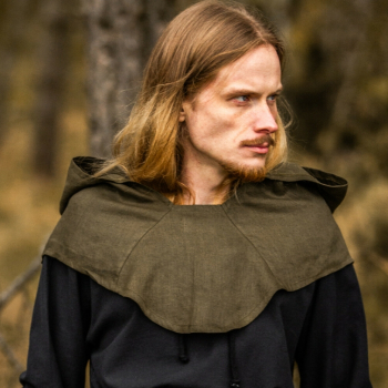 Mittelalter Leinen Gugel Mannix -  grün