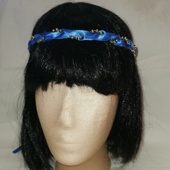 Jungfernband einfarbig – königsblau/gold