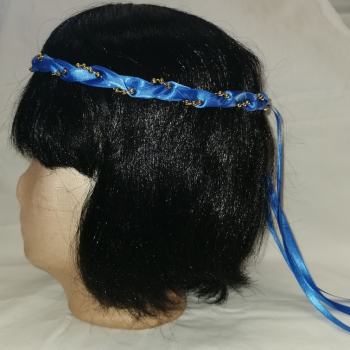 Jungfernband einfarbig – königsblau/gold