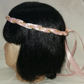 Jungfernband einfarbig – rosa/gold