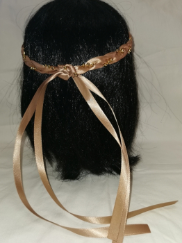 Jungfernband einfarbig – mokka/gold