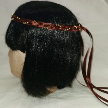 Preview: Jungfernband einfarbig – braun/gold