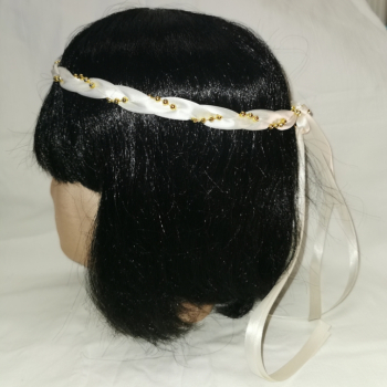 Jungfernband einfarbig – elfenbein/gold