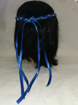 Jungfernband einfarbig – königsblau/silber