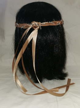 Jungfernband einfarbig – mokka/silber