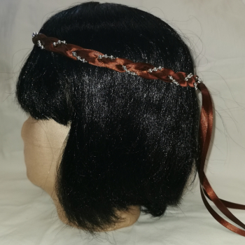 Jungfernband einfarbig – braun/silber