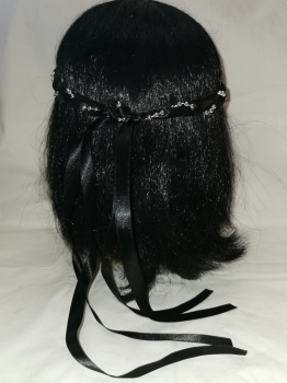 Jungfernband einfarbig – schwarz/silber