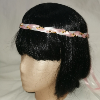 Jungfernband  zweifarbig – weiß/rosa - gold