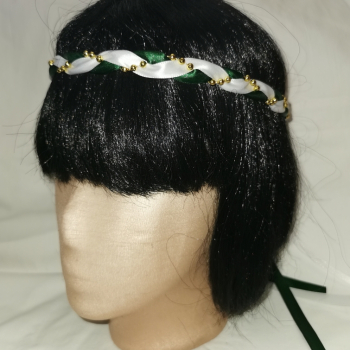 Jungfernband  zweifarbig – weiß/grün - gold