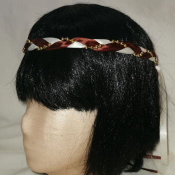 Jungfernband  zweifarbig – elfenbein/braun - gold