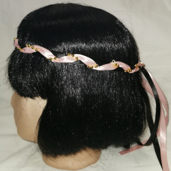 Preview: Jungfernband  zweifarbig – schwarz/rosa - gold