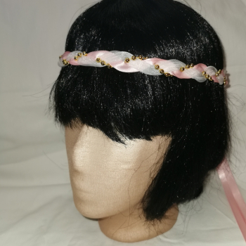 Jungfernband  – organza/rosa – gold