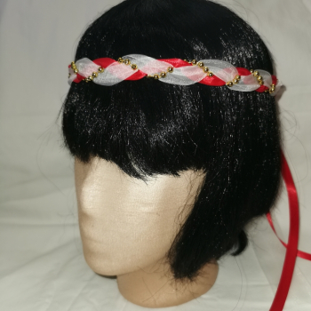 Jungfernband  – organza/rot – gold