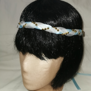 Jungfernband  – organza/hellblau – gold