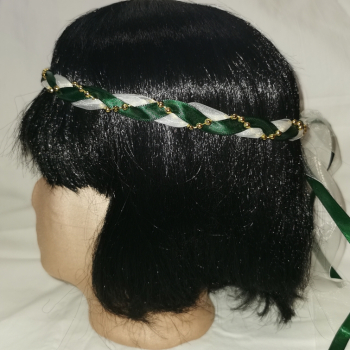 Preview: Jungfernband  – organza/grün – gold