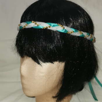 Jungfernband  – organza/türkis – gold