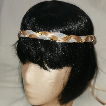 Jungfernband  – organza/mokka – gold