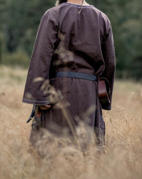 Preview: Tunika mit Bordüre "Halvor"  -  dunkelbraun