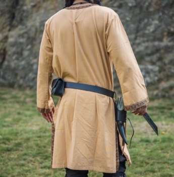 Preview: Tunika mit Bordüre "Halvor" - Honigbraun