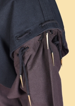 Preview: Mittelalter Tunika Bent mit abnehmbaren Ärmeln - braun/schwarz