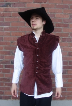 Preview: Edler Samt-Wams "Pierre" - braun