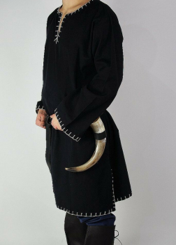 Wikingertunika mit Stickerei "Erwin"  - schwarz